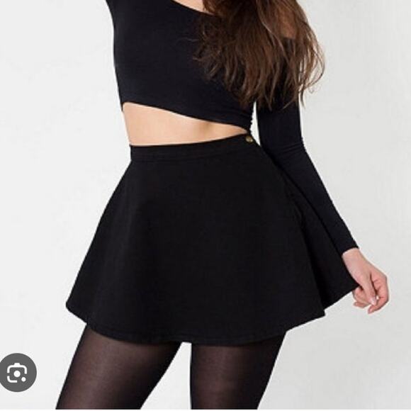 American Apparel Denim Skater Mini Skirt Small USA Fit Flare Short Tumblr Goth - Picture 13 of 13